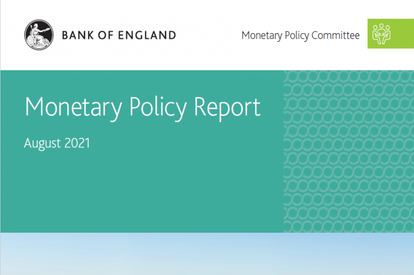 تقرير السياسة النقدية الصادر عن بنك إنجلترا لشهر أغسطس 2021